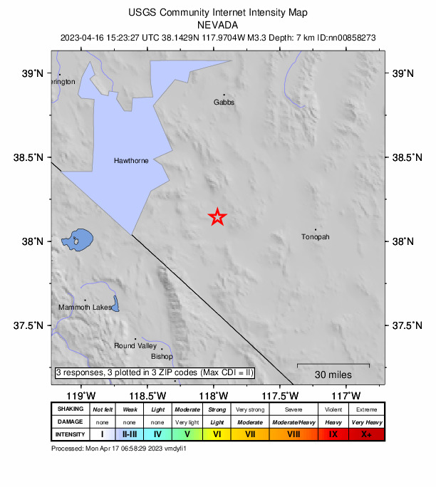 Did You Feel It? map: shaking reported by the public