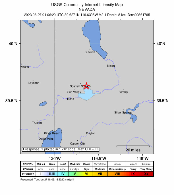 Did You Feel It? map: shaking reported by the public