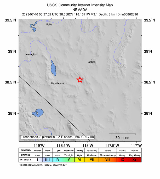 Did You Feel It? map: shaking reported by the public