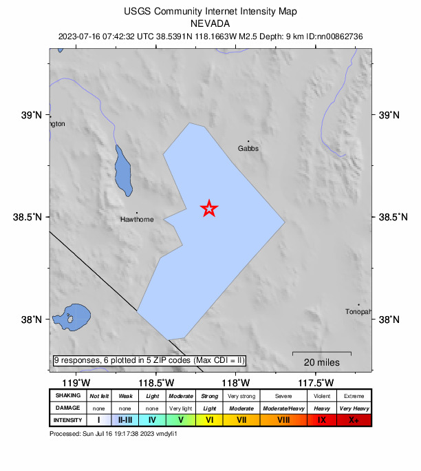 Did You Feel It? map: shaking reported by the public