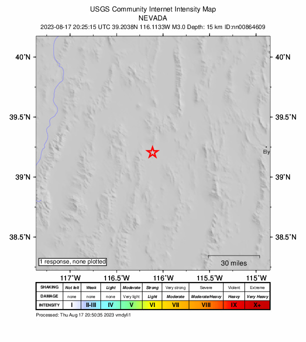 Did You Feel It? map: shaking reported by the public