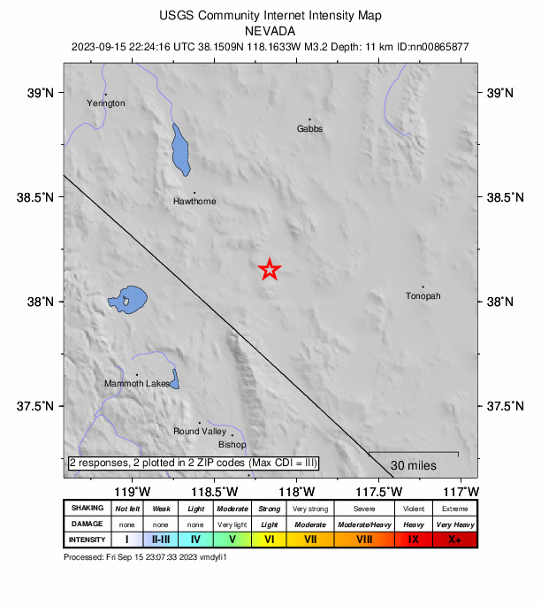 Did You Feel It? map: shaking reported by the public