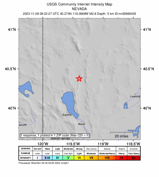 Did You Feel It? map: shaking reported by the public