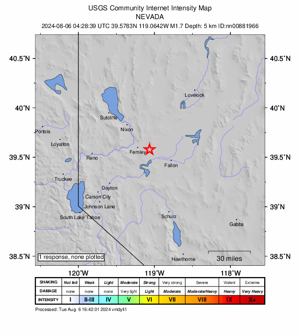 Did You Feel It? map: shaking reported by the public