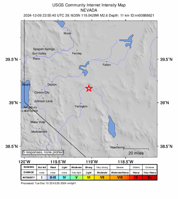 Did You Feel It? map: shaking reported by the public