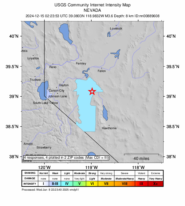 Did You Feel It? map: shaking reported by the public
