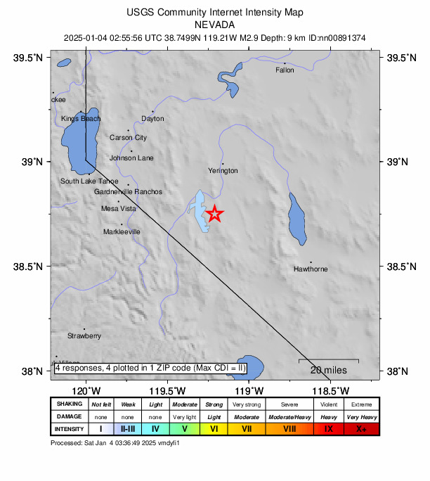 Did You Feel It? map: shaking reported by the public