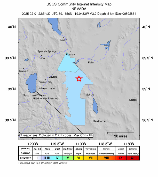 Did You Feel It? map: shaking reported by the public