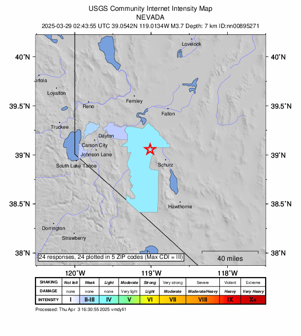 Did You Feel It? map: shaking reported by the public