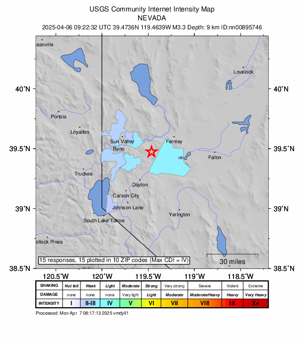 Did You Feel It? map: shaking reported by the public