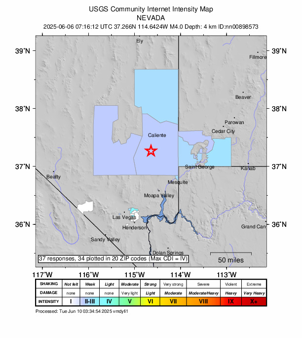Did You Feel It? map: shaking reported by the public