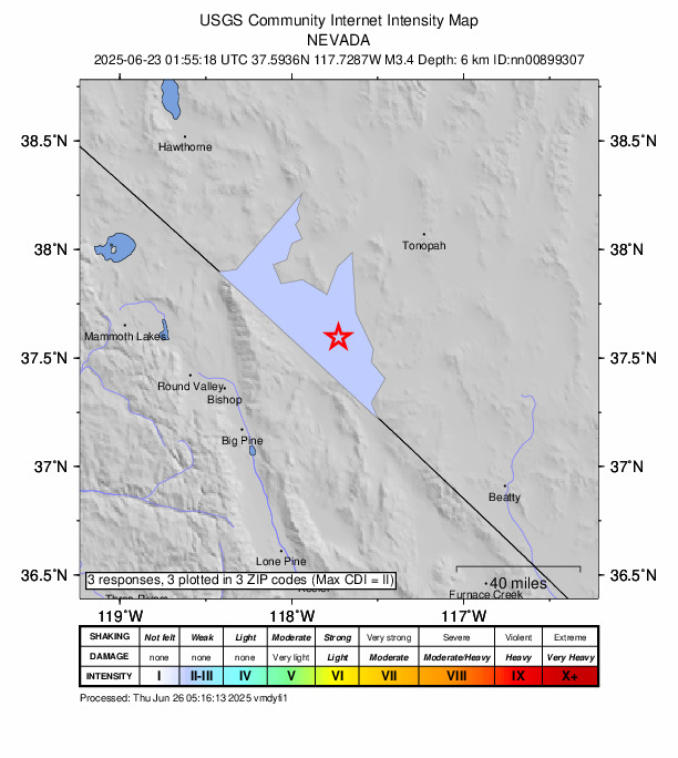 Did You Feel It? map: shaking reported by the public
