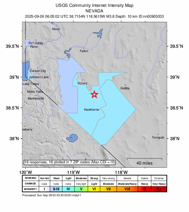 Did You Feel It? map: shaking reported by the public