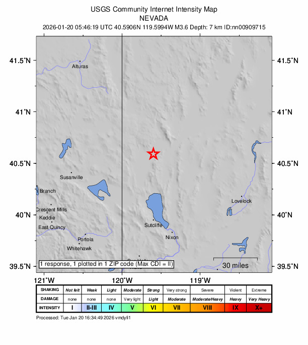 Did You Feel It? map: shaking reported by the public