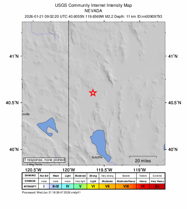 Did You Feel It? map: shaking reported by the public