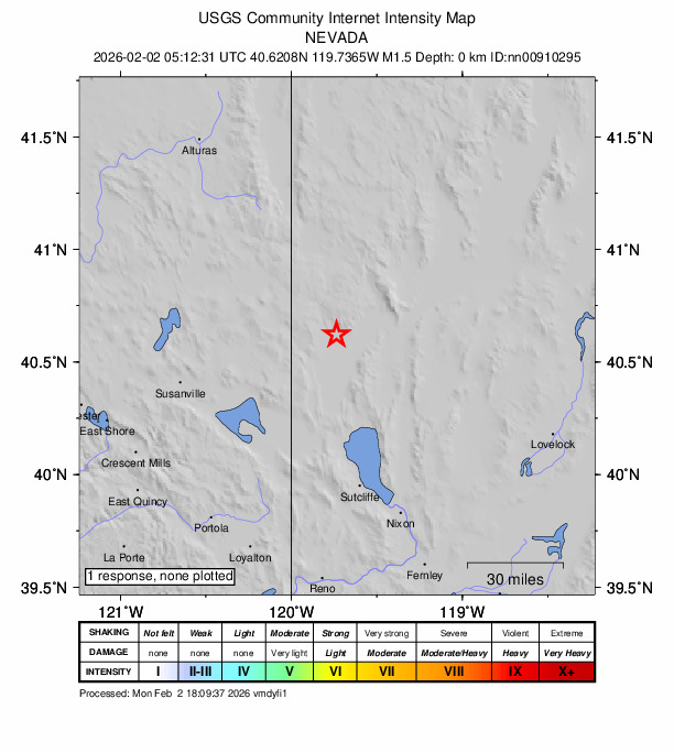 Did You Feel It? map: shaking reported by the public