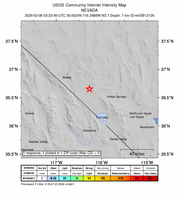 Did You Feel It? map: shaking reported by the public