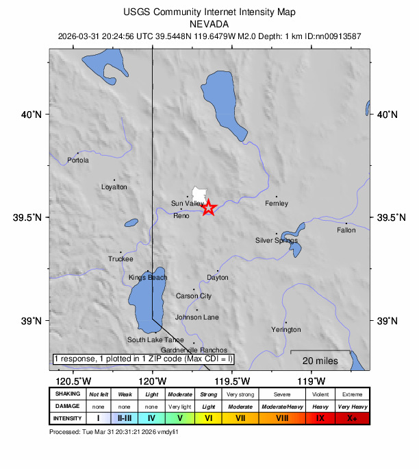Did You Feel It? map: shaking reported by the public