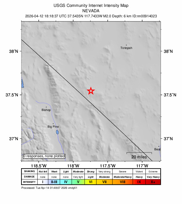Did You Feel It? map: shaking reported by the public