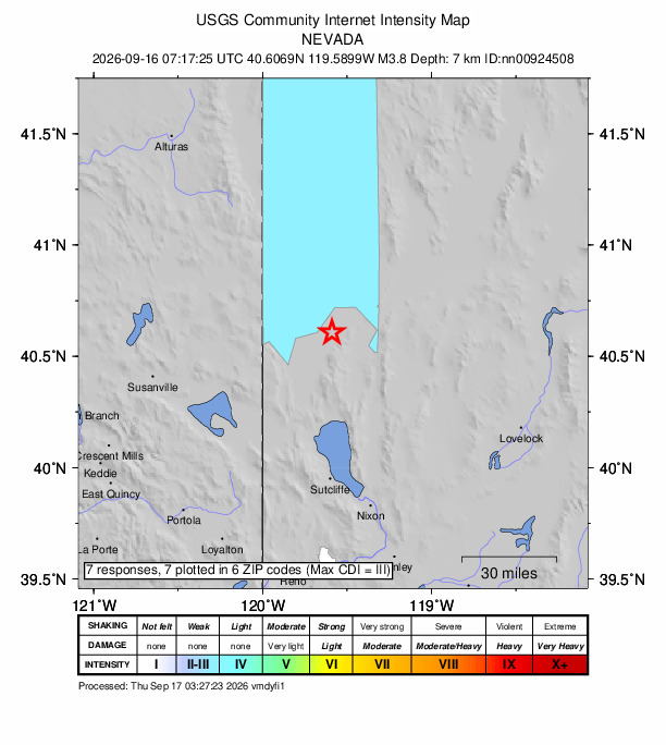Did You Feel It? map: shaking reported by the public