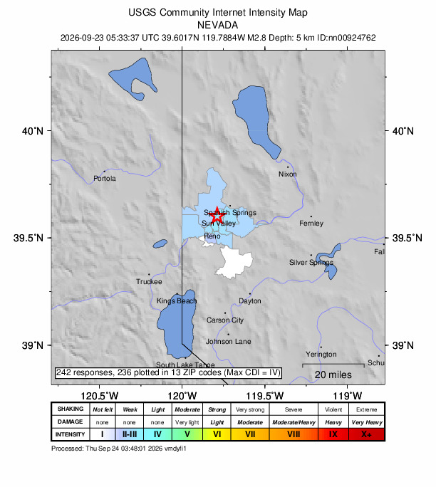 Did You Feel It? map: shaking reported by the public