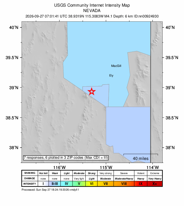 Did You Feel It? map: shaking reported by the public