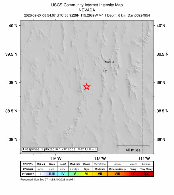 Did You Feel It? map: shaking reported by the public