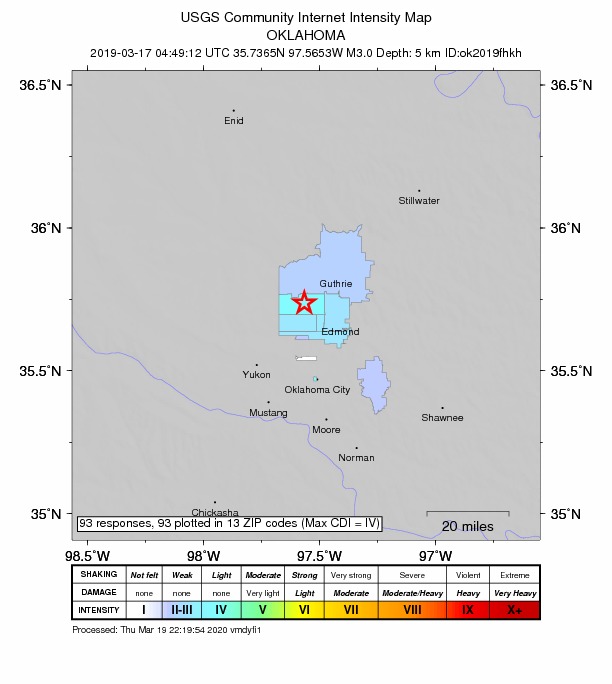 Did You Feel It? map: shaking reported by the public