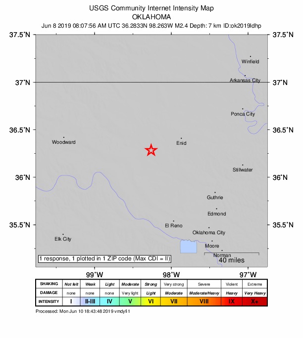 Did You Feel It? map: shaking reported by the public