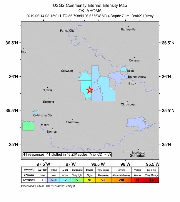 Did You Feel It? map: shaking reported by the public