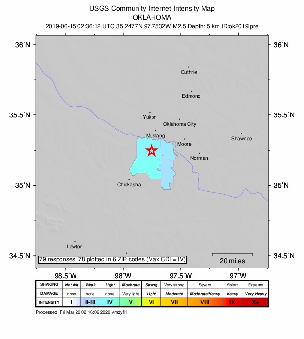 Did You Feel It? map: shaking reported by the public