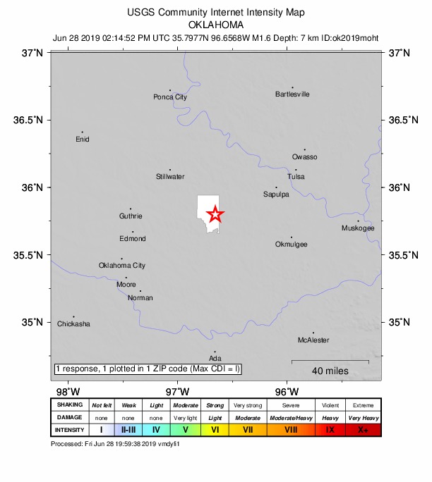 Did You Feel It? map: shaking reported by the public
