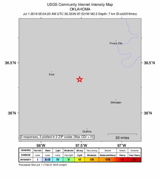 Did You Feel It? map: shaking reported by the public