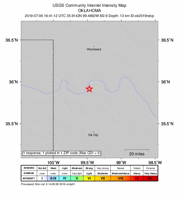 Did You Feel It? map: shaking reported by the public