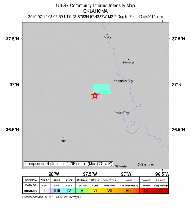 Did You Feel It? map: shaking reported by the public