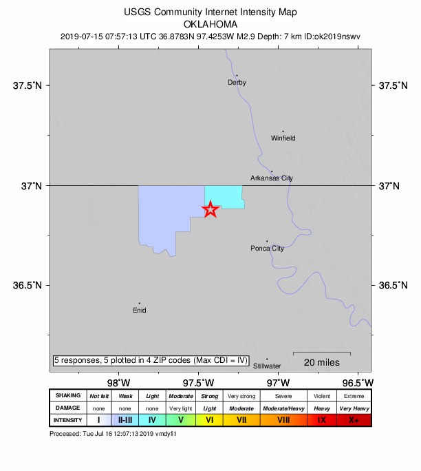Did You Feel It? map: shaking reported by the public