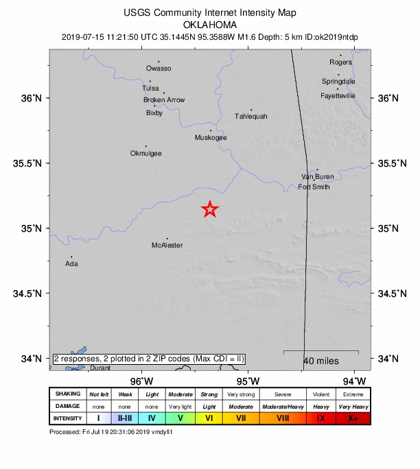 Did You Feel It? map: shaking reported by the public