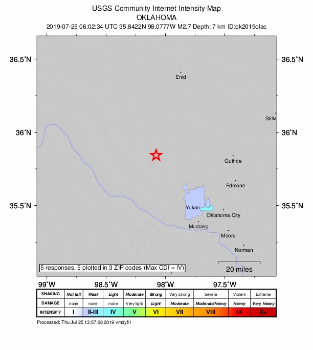 Did You Feel It? map: shaking reported by the public