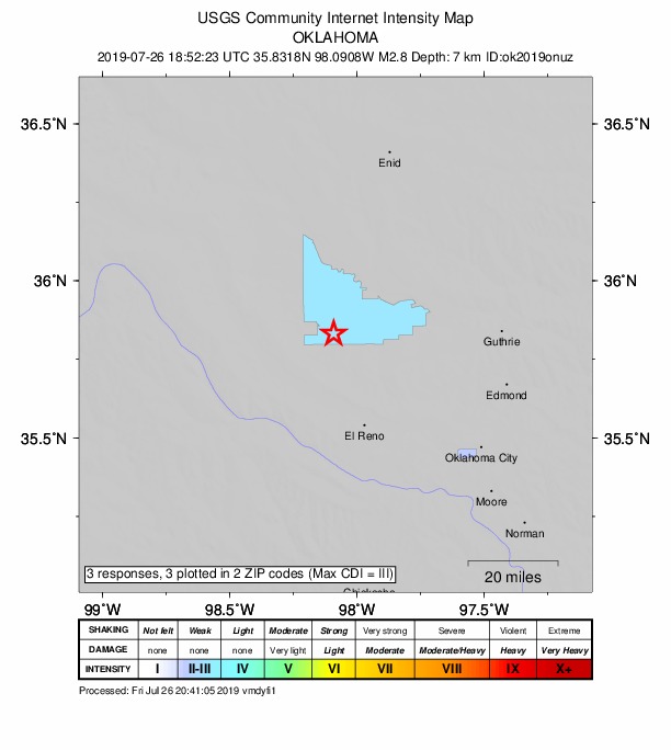 Did You Feel It? map: shaking reported by the public