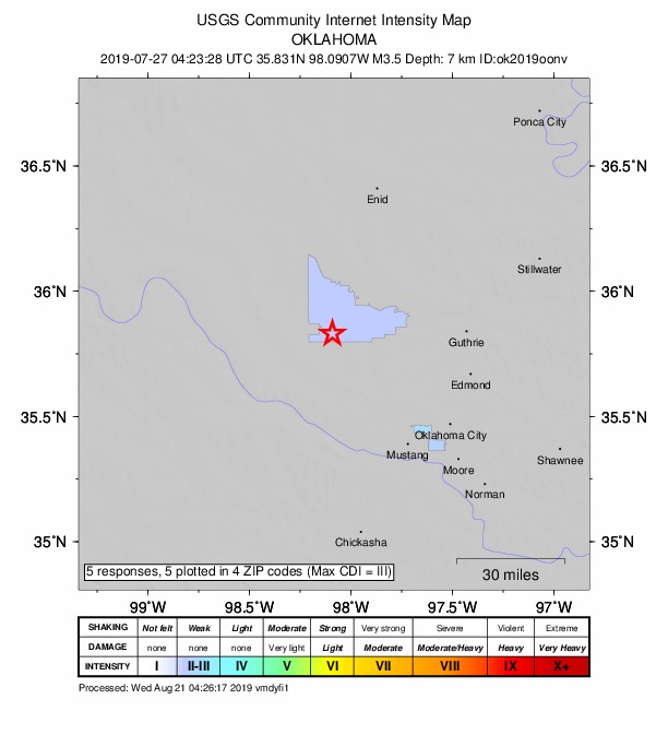 Did You Feel It? map: shaking reported by the public
