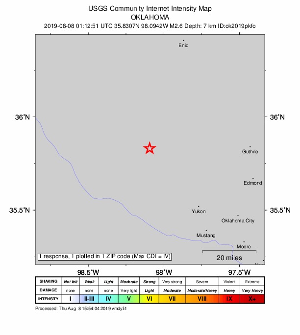Did You Feel It? map: shaking reported by the public