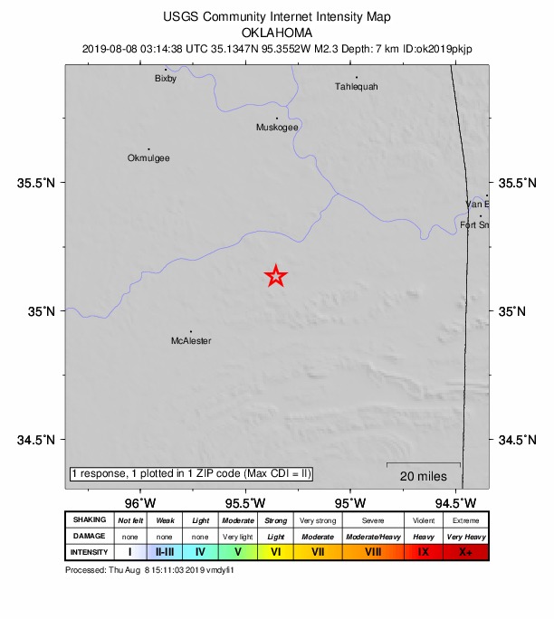 Did You Feel It? map: shaking reported by the public