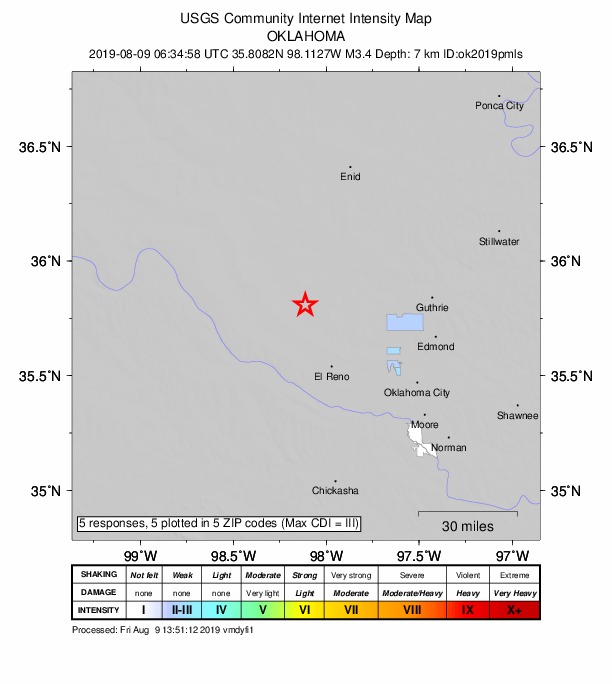 Did You Feel It? map: shaking reported by the public