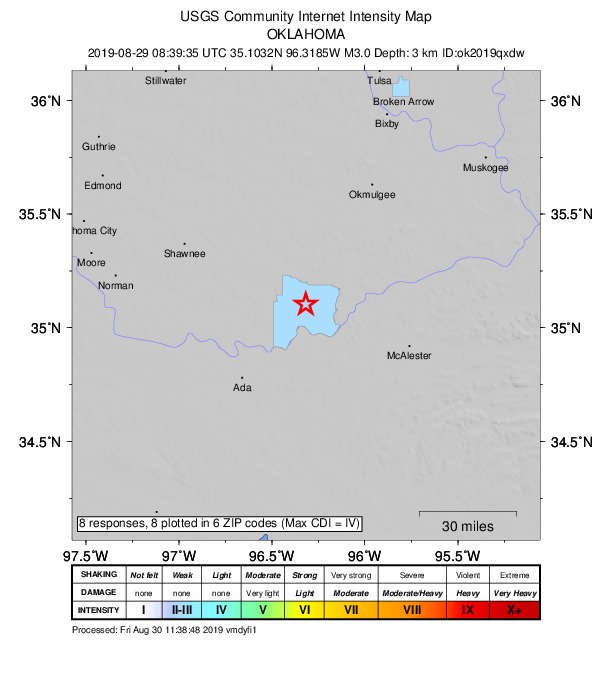 Did You Feel It? map: shaking reported by the public