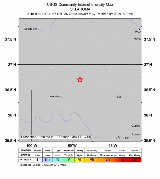 Did You Feel It? map: shaking reported by the public