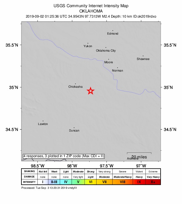 Did You Feel It? map: shaking reported by the public
