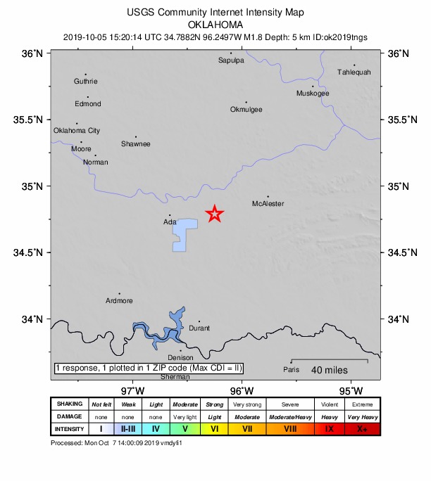 Did You Feel It? map: shaking reported by the public