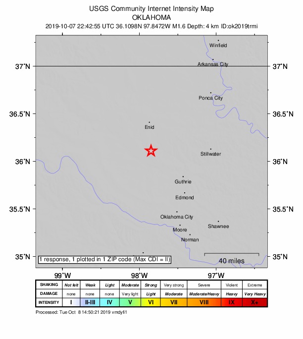 Did You Feel It? map: shaking reported by the public