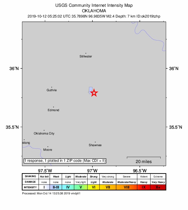 Did You Feel It? map: shaking reported by the public