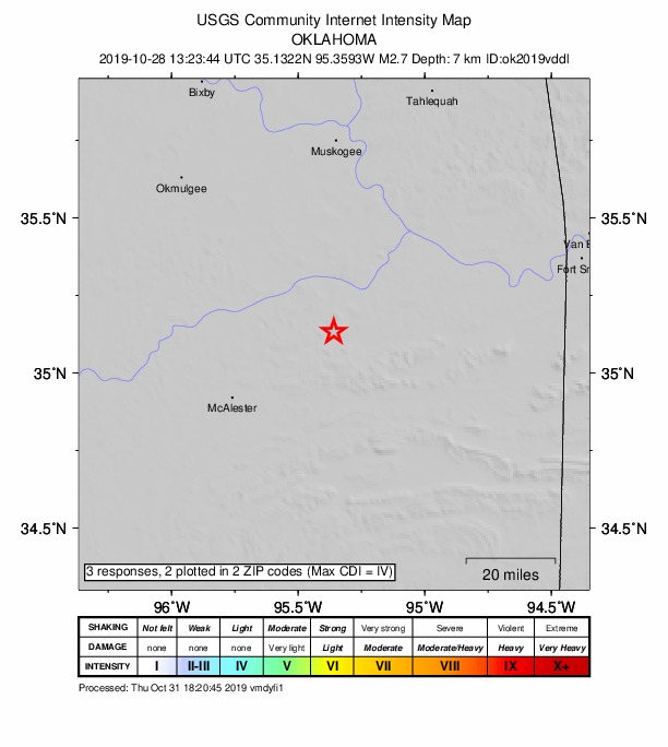 Did You Feel It? map: shaking reported by the public